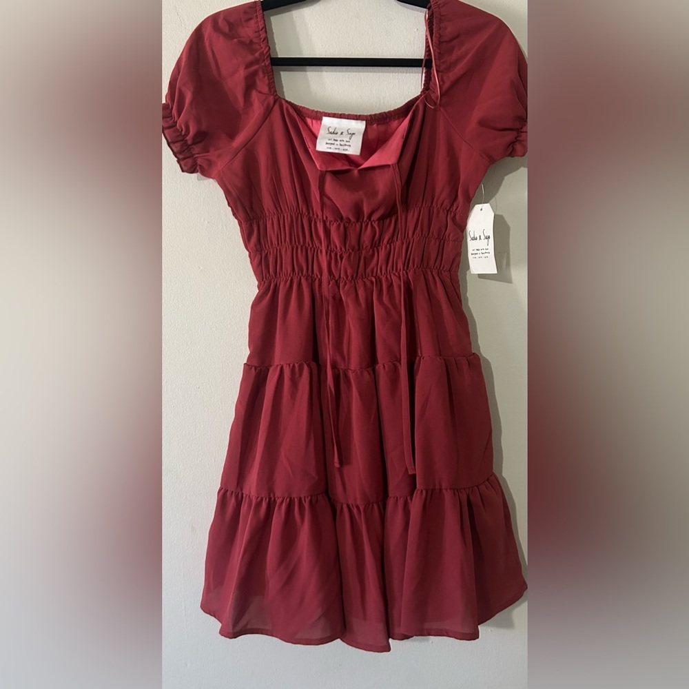 NWT Sadie & Sage Wine Mini Dress